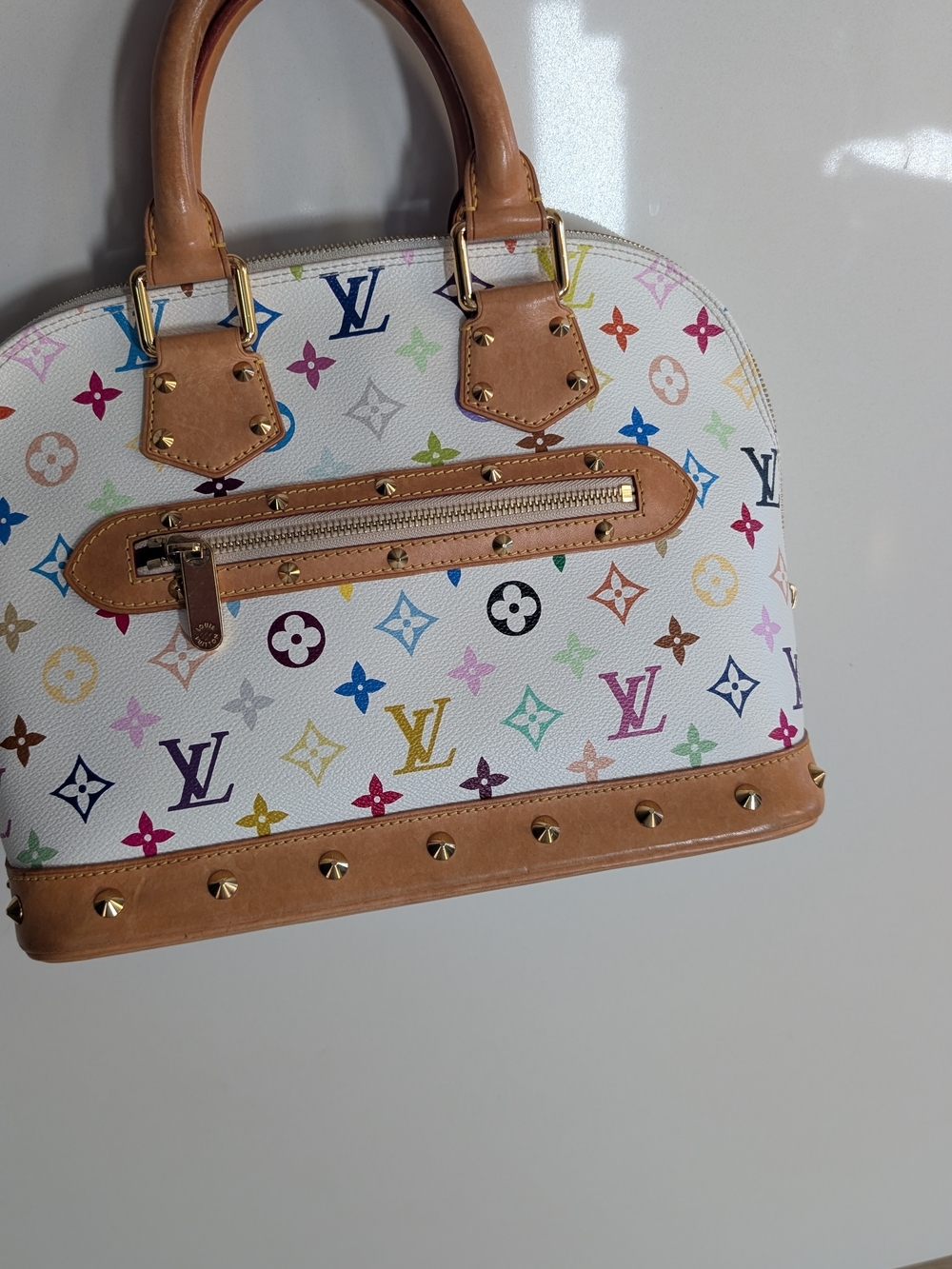 Louis Vuitton Multicolor Monogram Alma BB - White/Tan - Picture 2 of 10